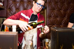 Rachel Maddow tries to make ends meet by bartending.